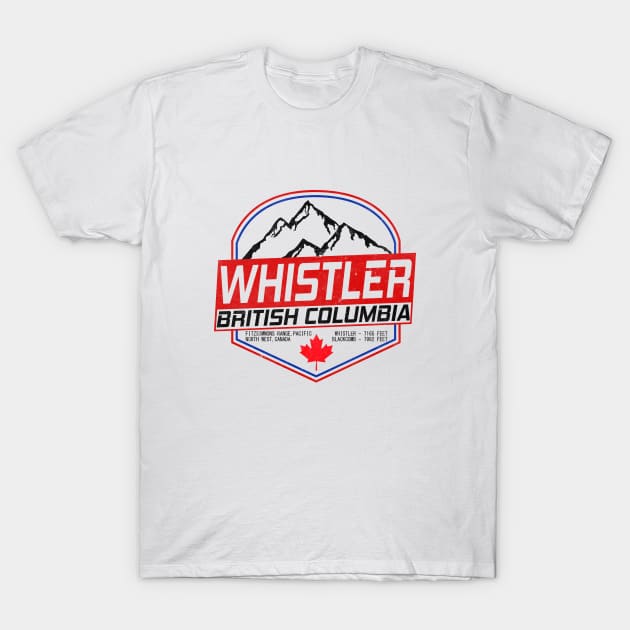 Ski Whistler B.C Canada Skiing and Mountain Biking Paradise T-Shirt by ChrisWilson